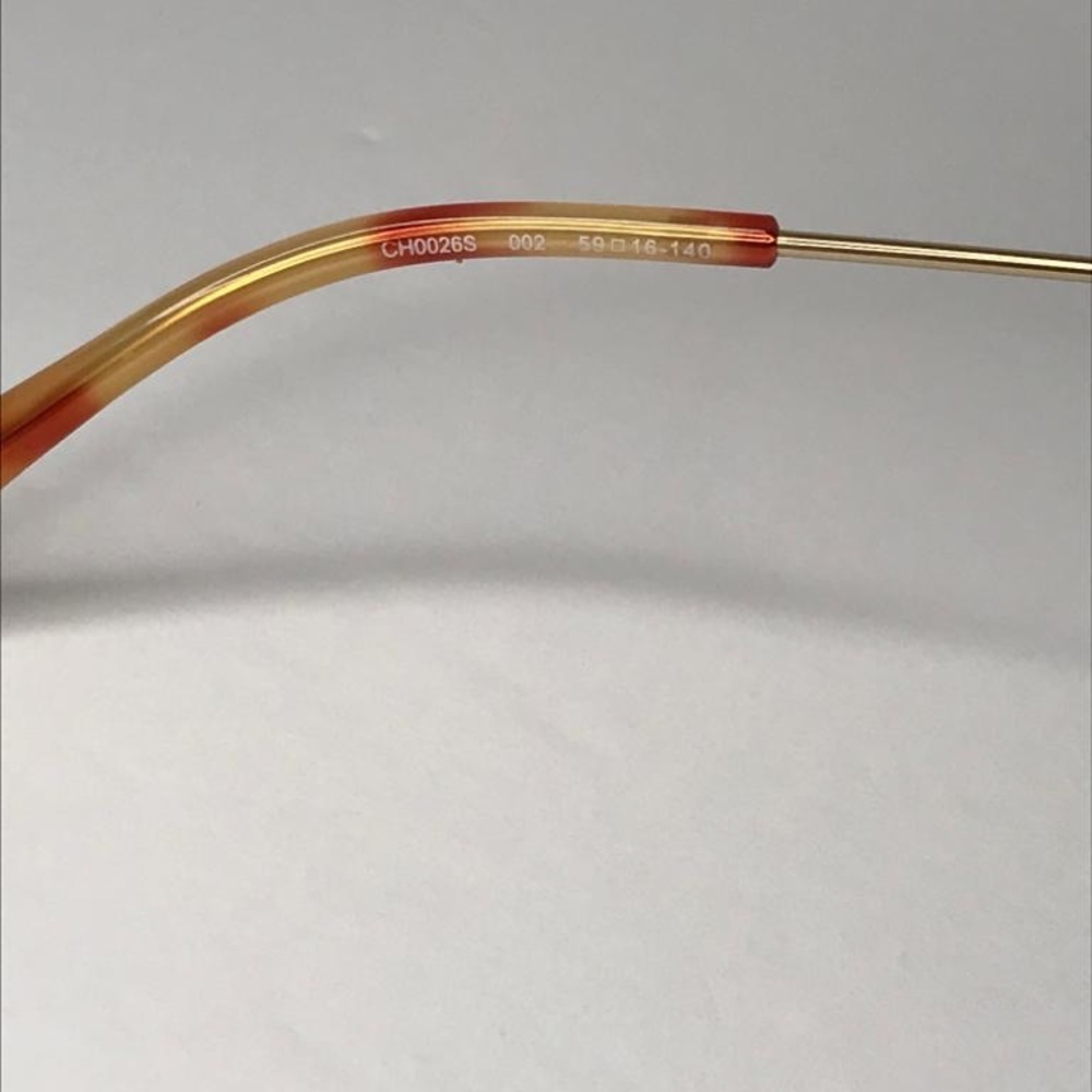 New authentic💯- CHLOE CH0024S 002 Round Gold Pink Grey 60 mm Women's Sunglasses - Picture 14 of 14